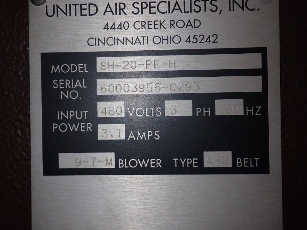 United Air Specialists/smog Hog Sh-20-pe-h Mist Collector - Sh-20-pe-h