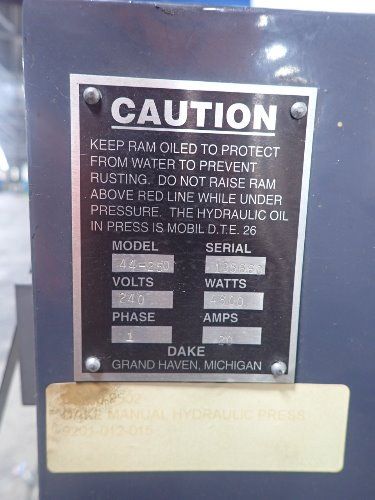 Dake 50 Tons 44-250 Press - 44-250