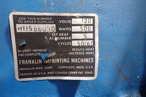 Franklin Imprinting Machines Imprinting Machine