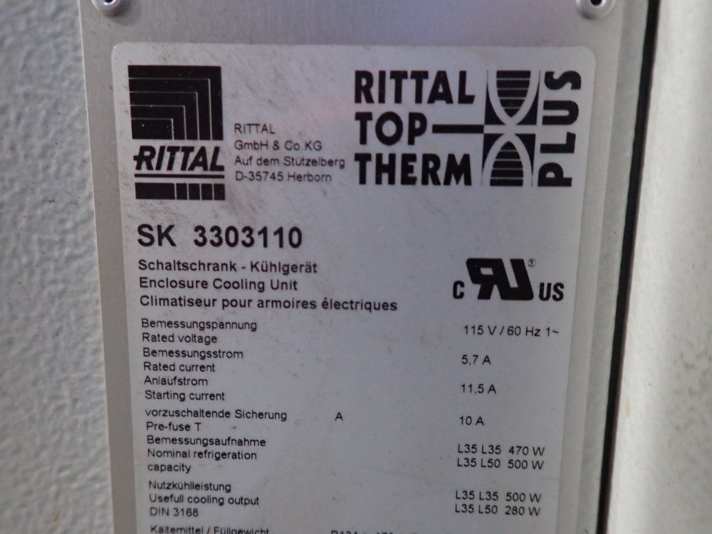 Rittal Cooling Unit With Electrical Cabinet