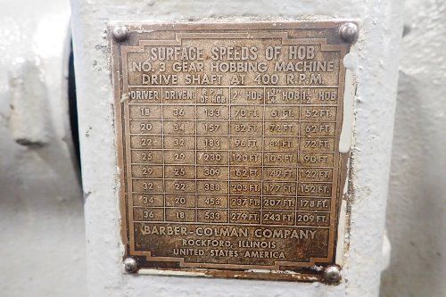 Barber Coleman No.3 Gear Hobbing Machine - No.3