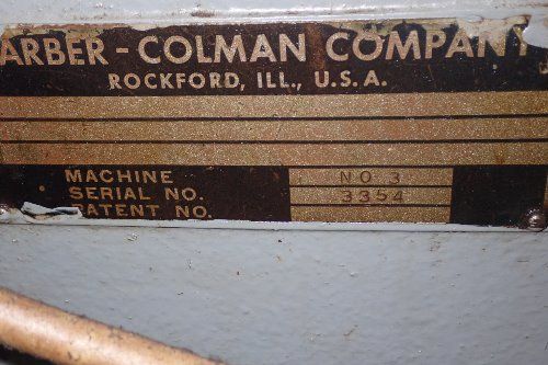 Barber Coleman No.3 Gear Hobbing Machine - No.3