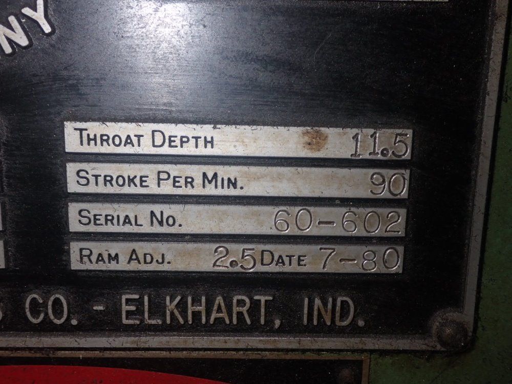 Federal Press Company 60 Ton/21"w X 32"l Bed Press