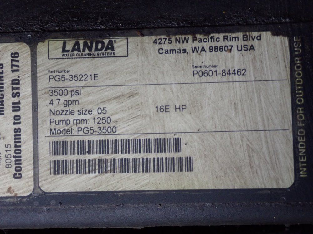 Landa Pressure Washer - Pg5-3500