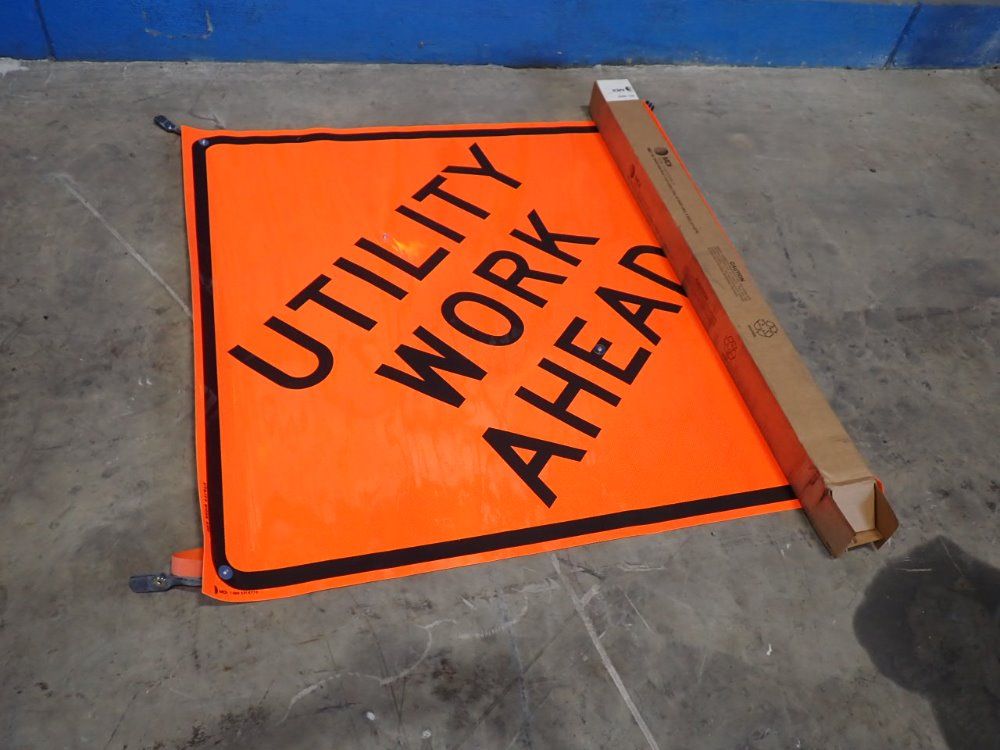Mdi Utility Work Ahead Traffic Controll Roll Up Sign