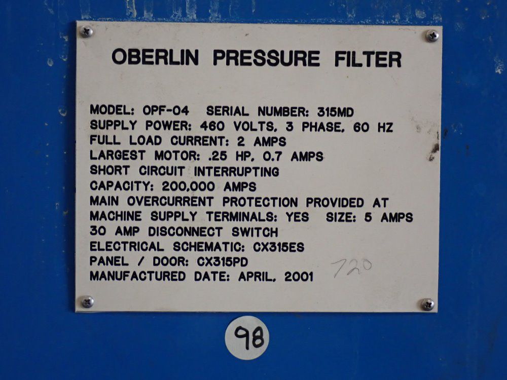 Oberlin .25hp/.7a/35x32 Pressure Filter - Opf-04
