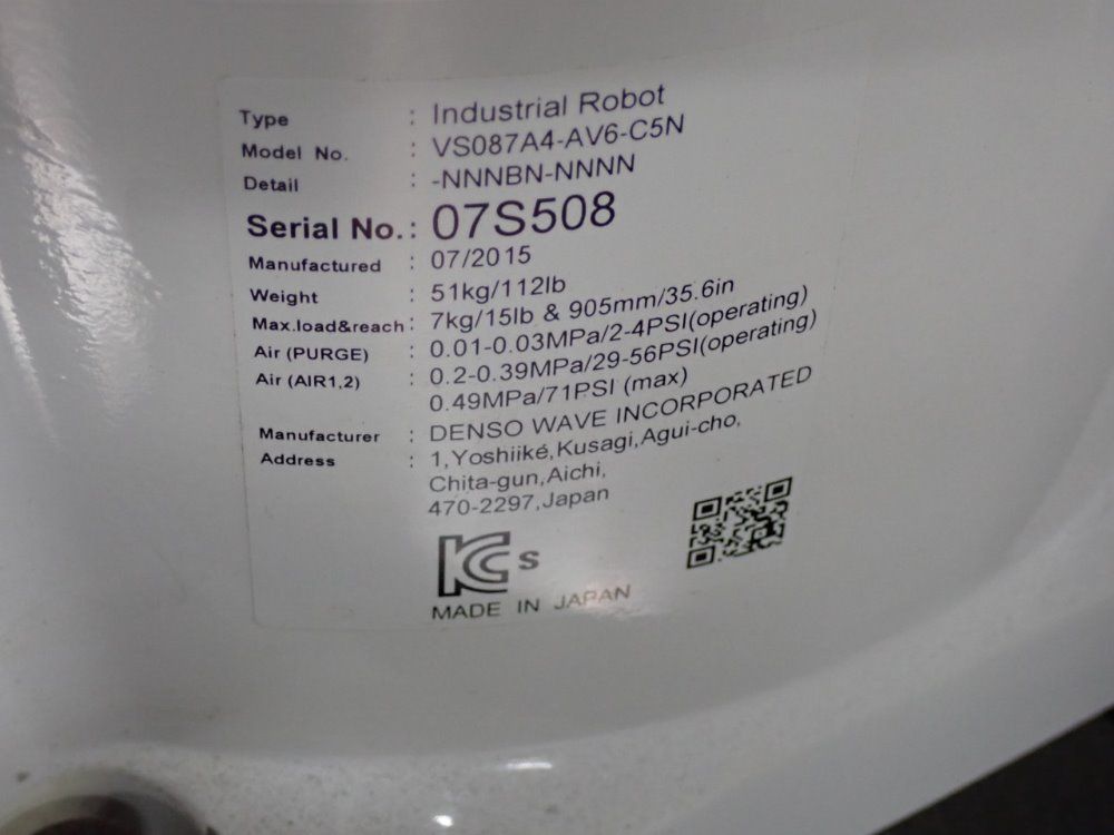 Denso Robot - Vs087a4-av6-c5n