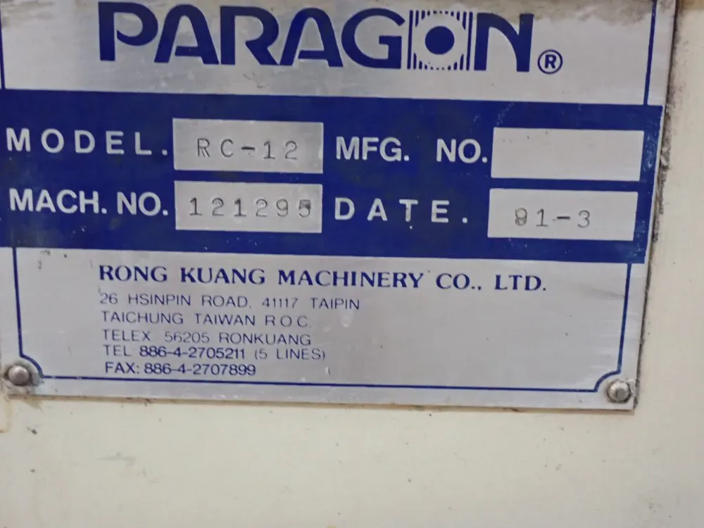 Paragon 7.5hp/5.5kw/10a/11x21 Centerless Grinder - Rc-12