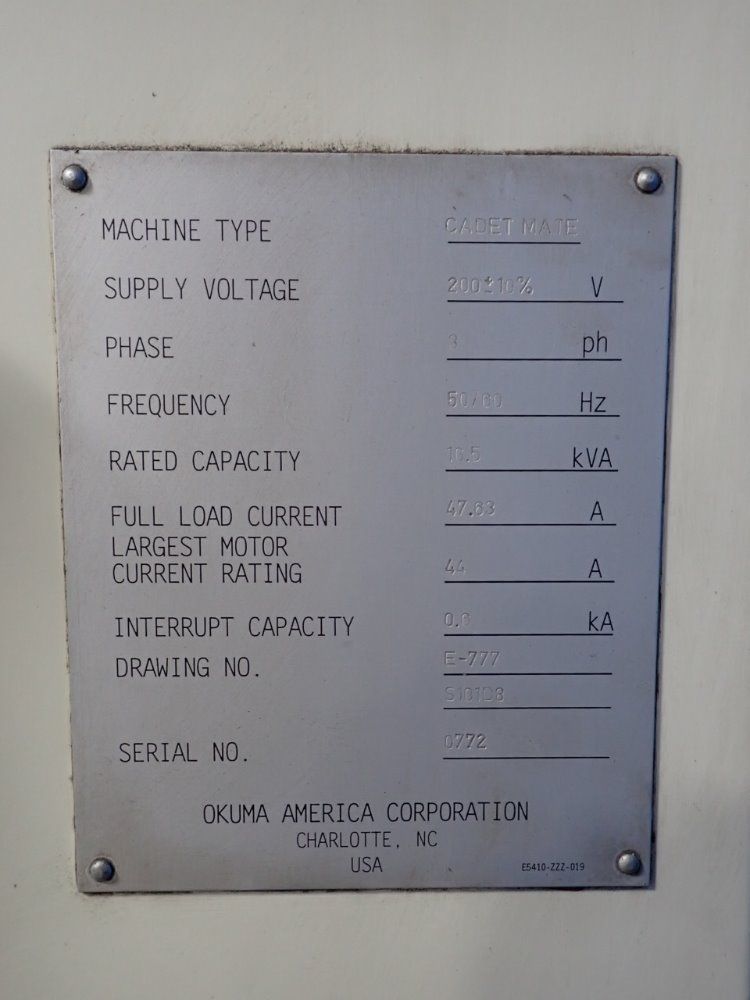 Okuma 47" X 20" Cadet Mate Cnc Vmc - Cadet Mate