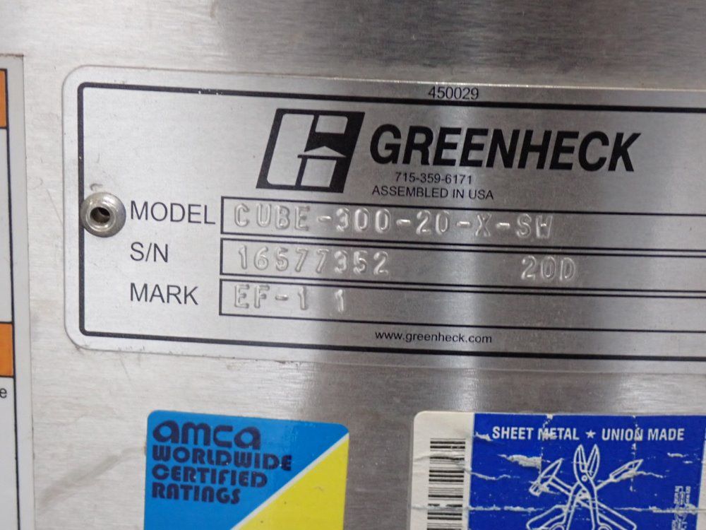 Greenheck 36x19 Rooftop Blower - Cube-300-20-x-sw