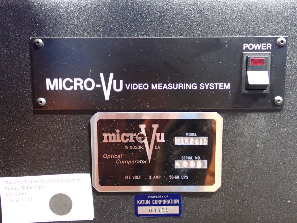 Micro-vu Video Measuring System - Mtx2418