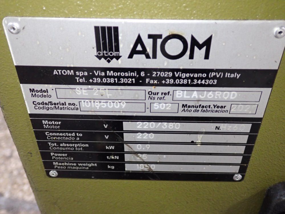 Atom 25 Ton Se25l Clicker Press - Se25l