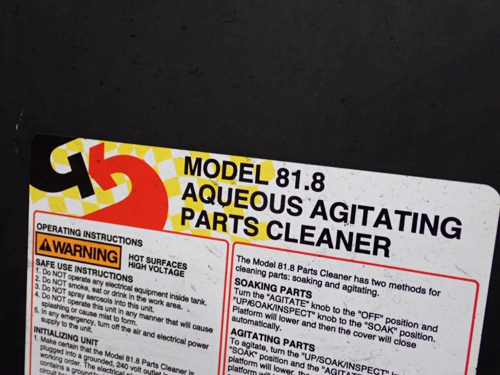 Safety-kleen 44 X 22 X 30 81.8 Ultrasonic Parts Washer - 81.8