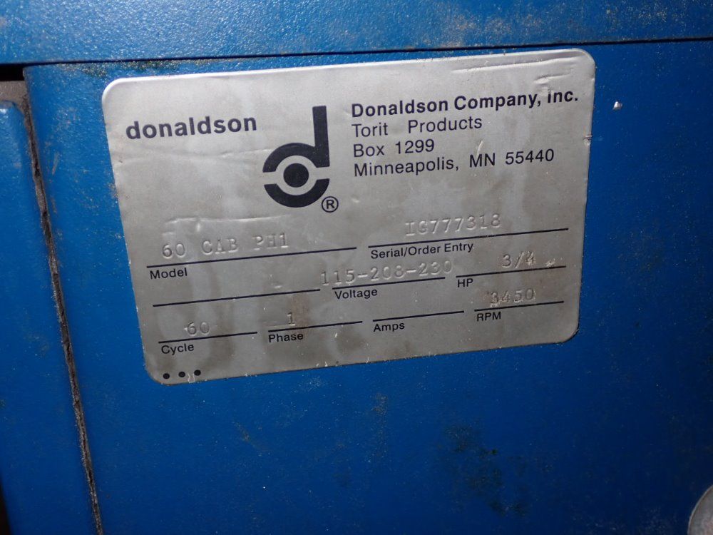 Donaldson Torit 3/4 Hp Dust Collector - 60cabph1