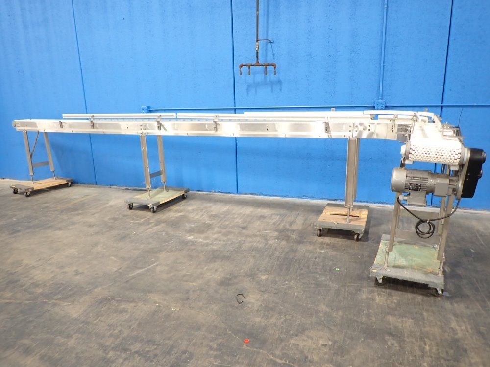 Dorner 10" W X 230" L X 37" H Curved Power Belt Conveyor