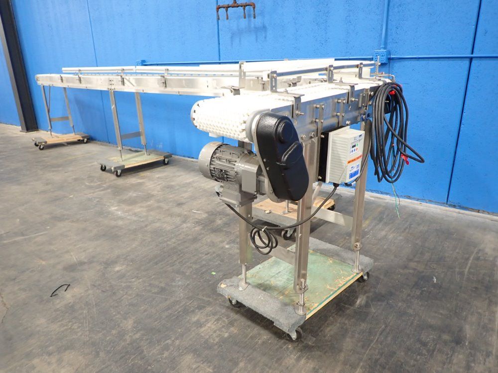 Dorner 10" W X 230" L X 37" H Curved Power Belt Conveyor