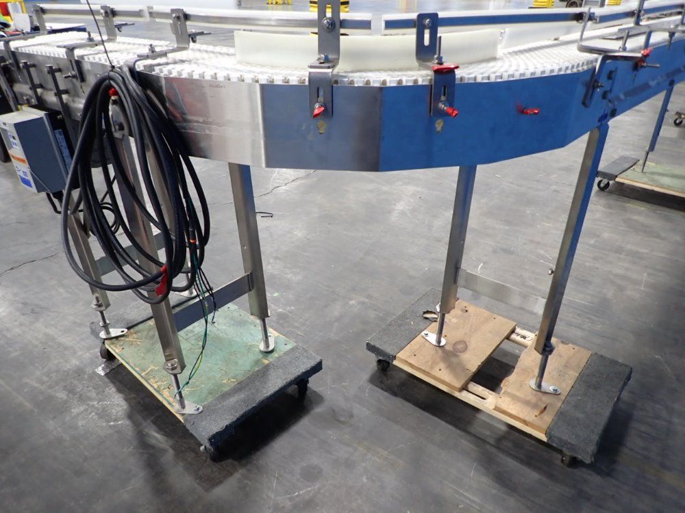 Dorner 10" W X 230" L X 37" H Curved Power Belt Conveyor