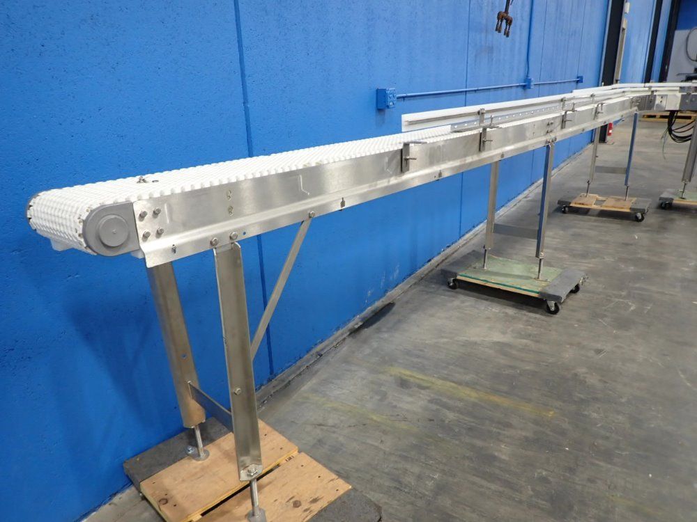 Dorner 10" W X 230" L X 37" H Curved Power Belt Conveyor