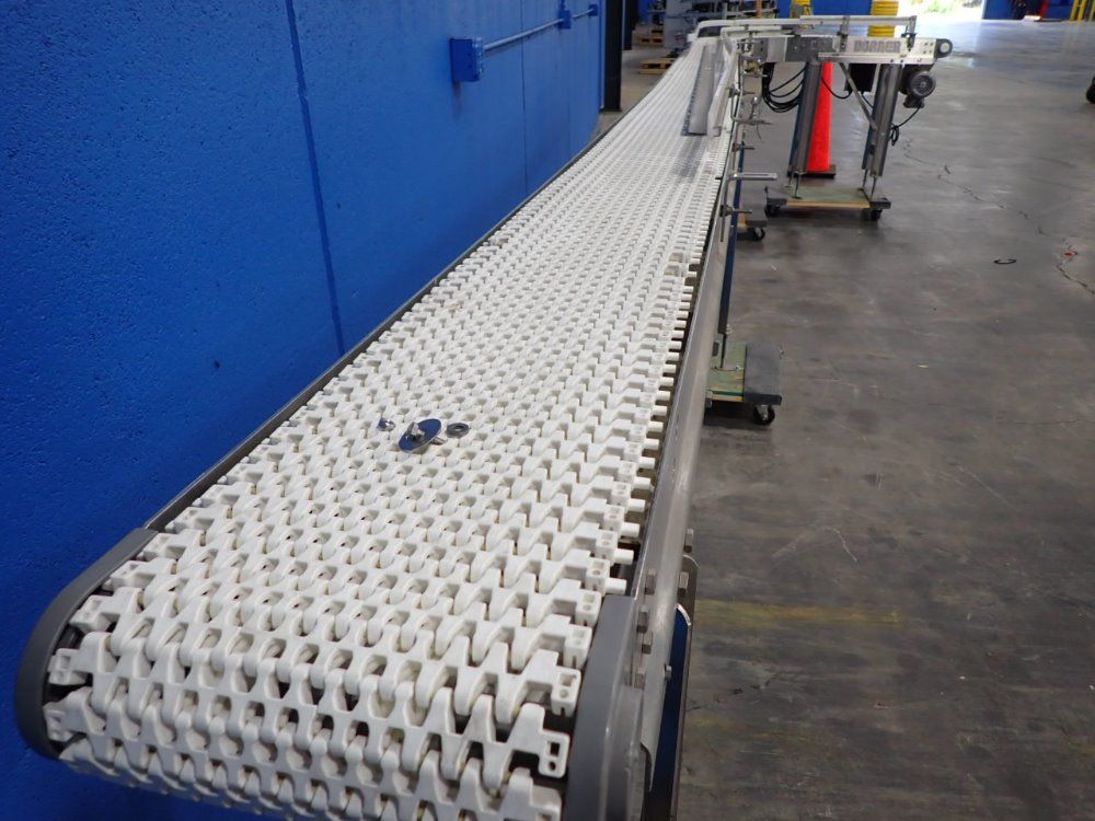 Dorner 10" W X 230" L X 37" H Curved Power Belt Conveyor