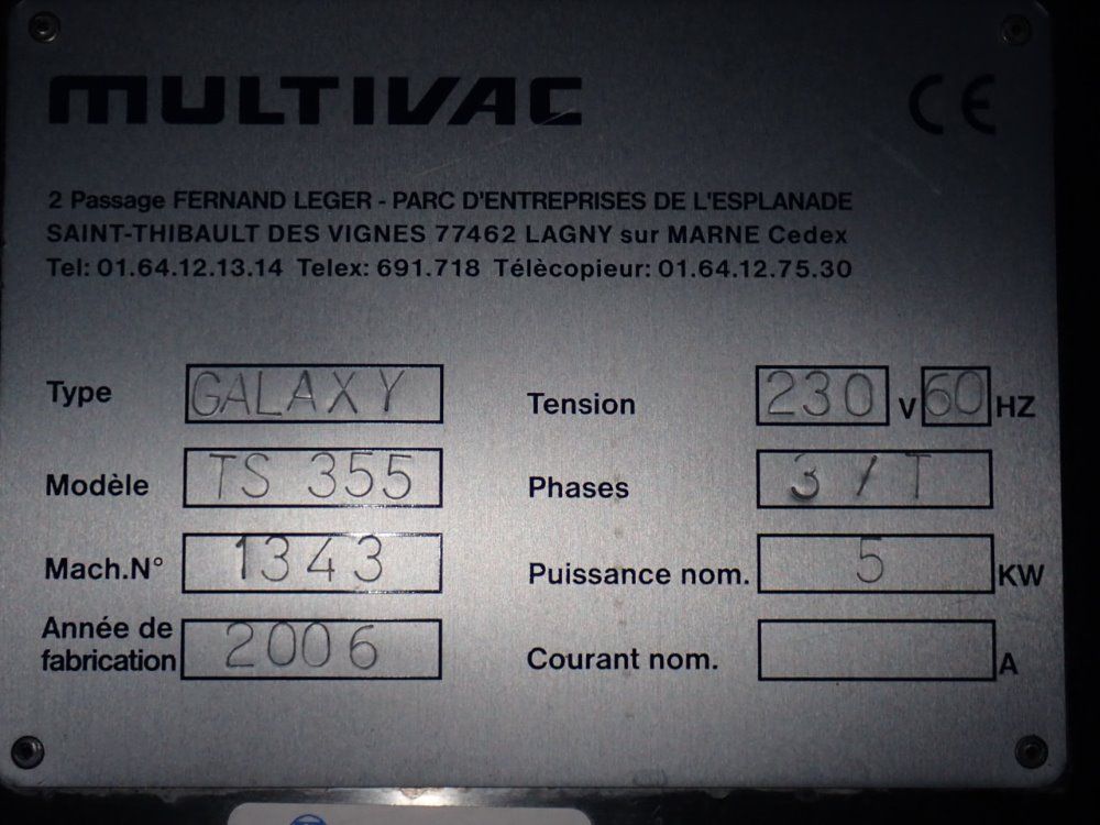 Multivac 18 1/2" X 16" Galaxy Ts355 Vacuum Sealer - Galaxy Ts355