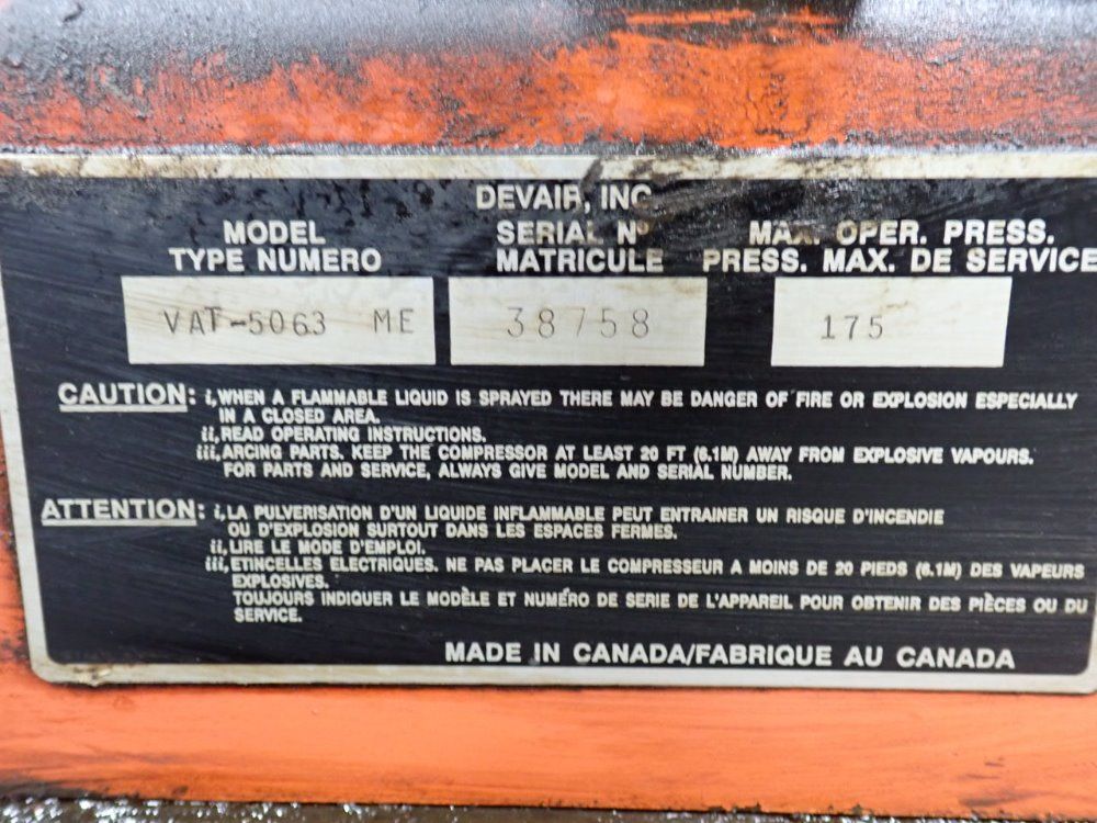 Devilbiss/devair Air Compressor - Vat-5063/447