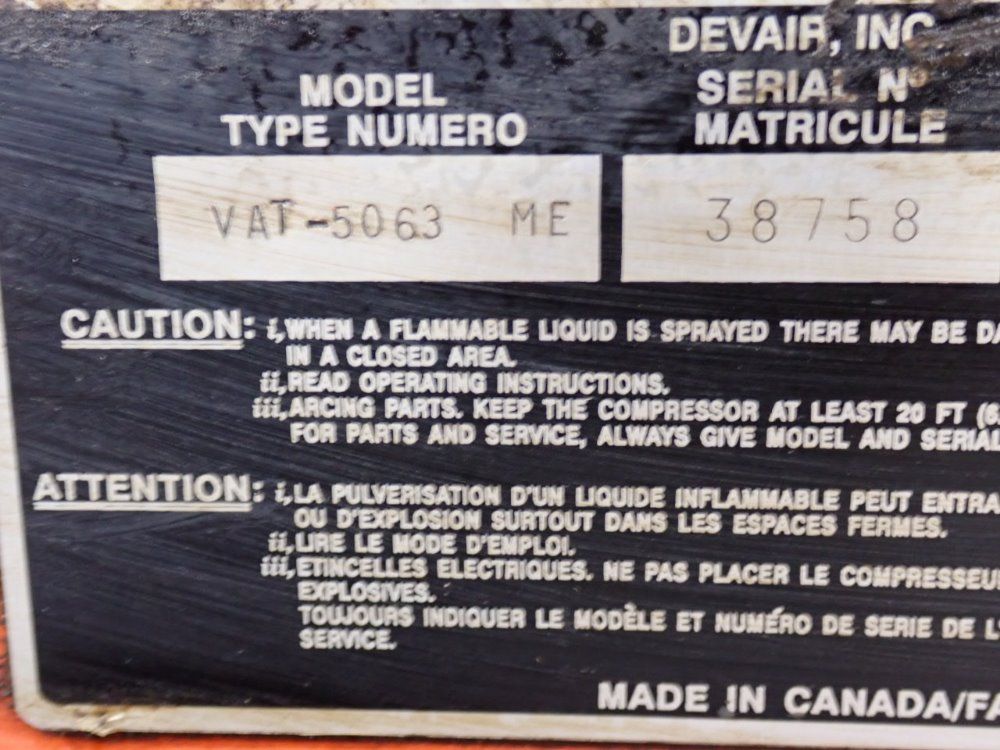 Devilbiss/devair Air Compressor - Vat-5063/447