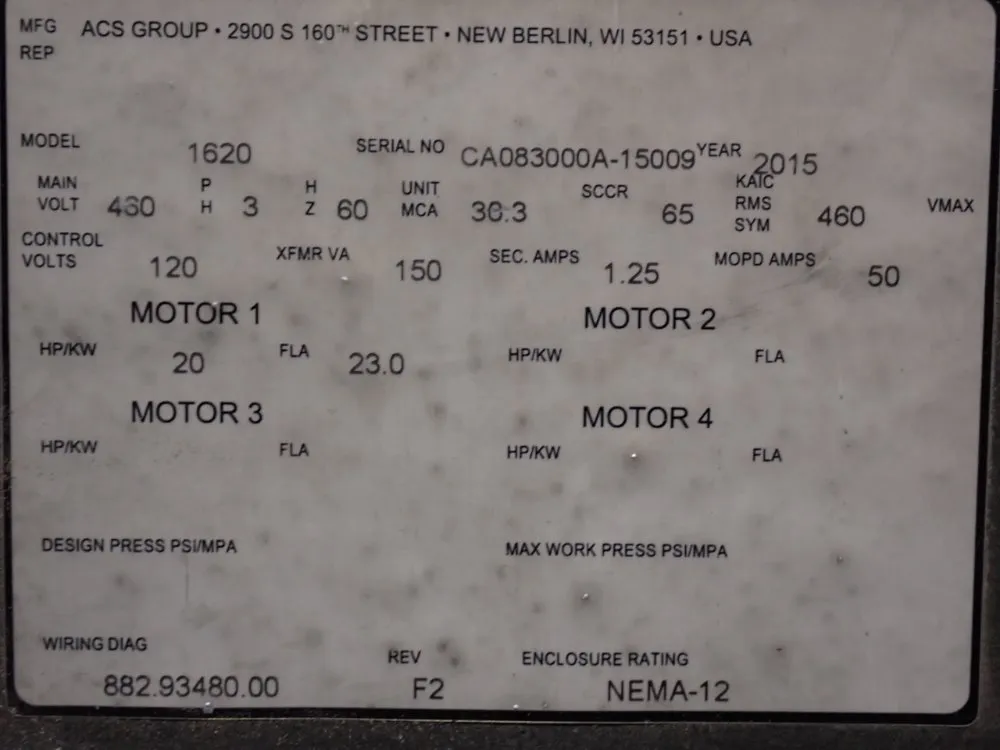 Cumberland 20 Hp/ 20x21 Granulator - 1620