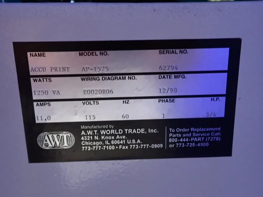 Acu Print Ap-1525 Screen Printer - Ap-1525