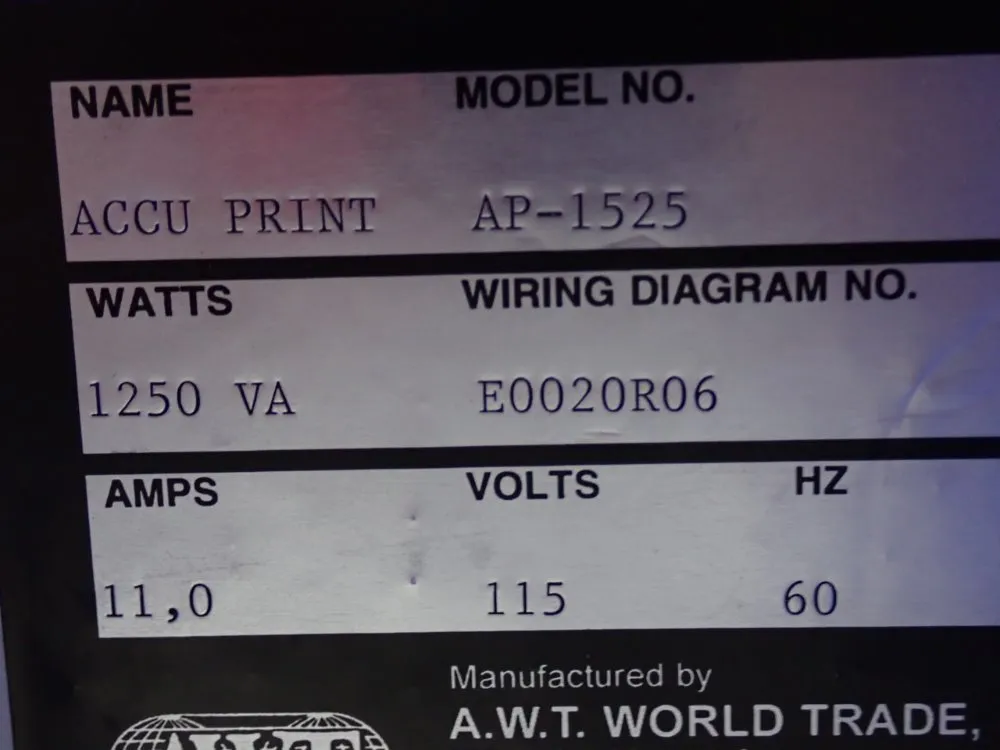 Acu Print Ap-1525 Screen Printer - Ap-1525