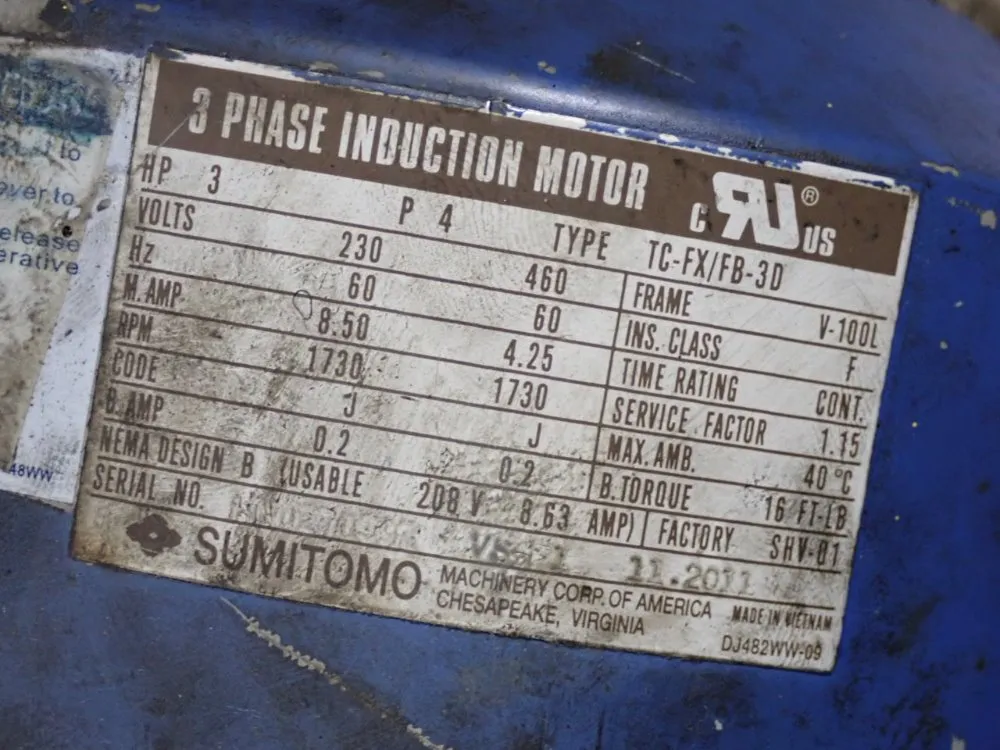 Sumitomo Drive Technologies 3 Hp Gear Drive - Chhm3-6175db-b-165