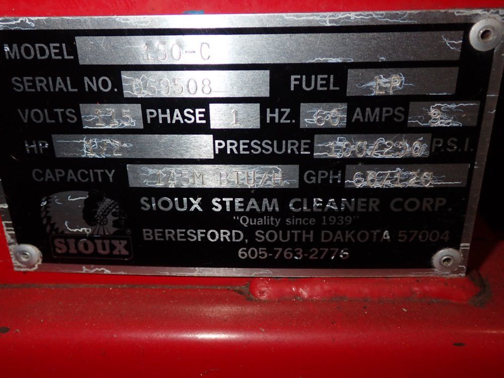 Sioux 145m Btu/h Pressure & Steam Cleaner - 150-c