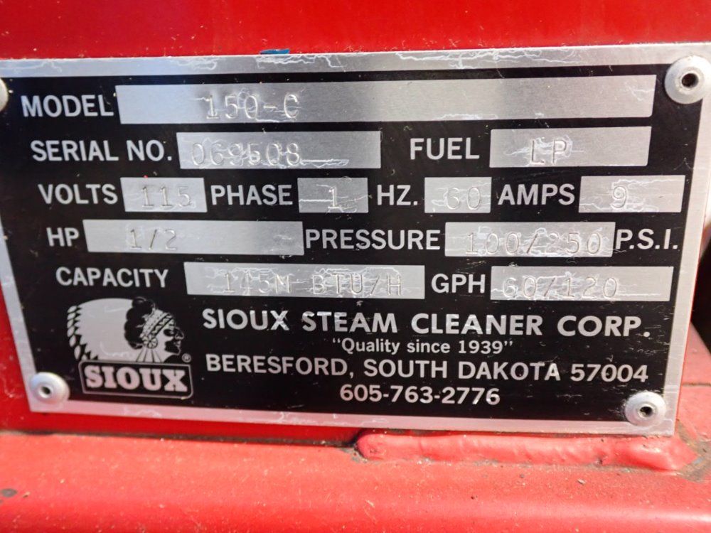 Sioux 145m Btu/h Pressure & Steam Cleaner - 150-c