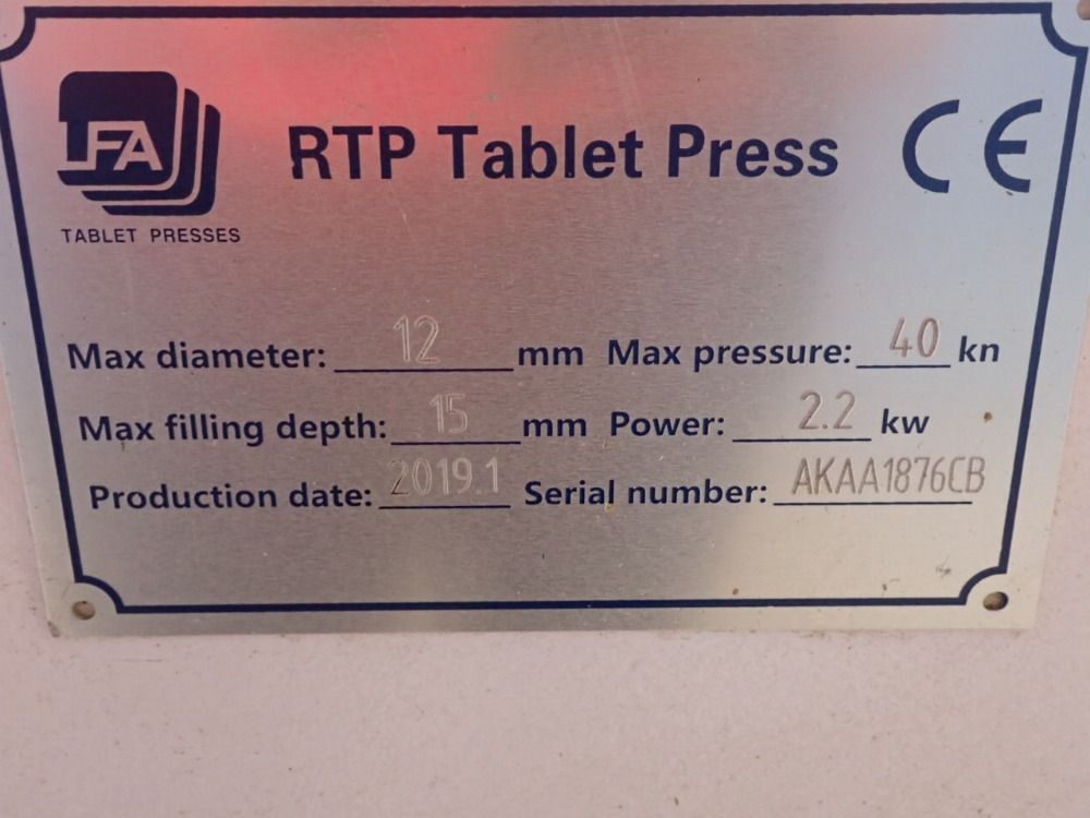 Lfa 40kn/12mm/2.2kw Rotary Tablet Press - Rtp33