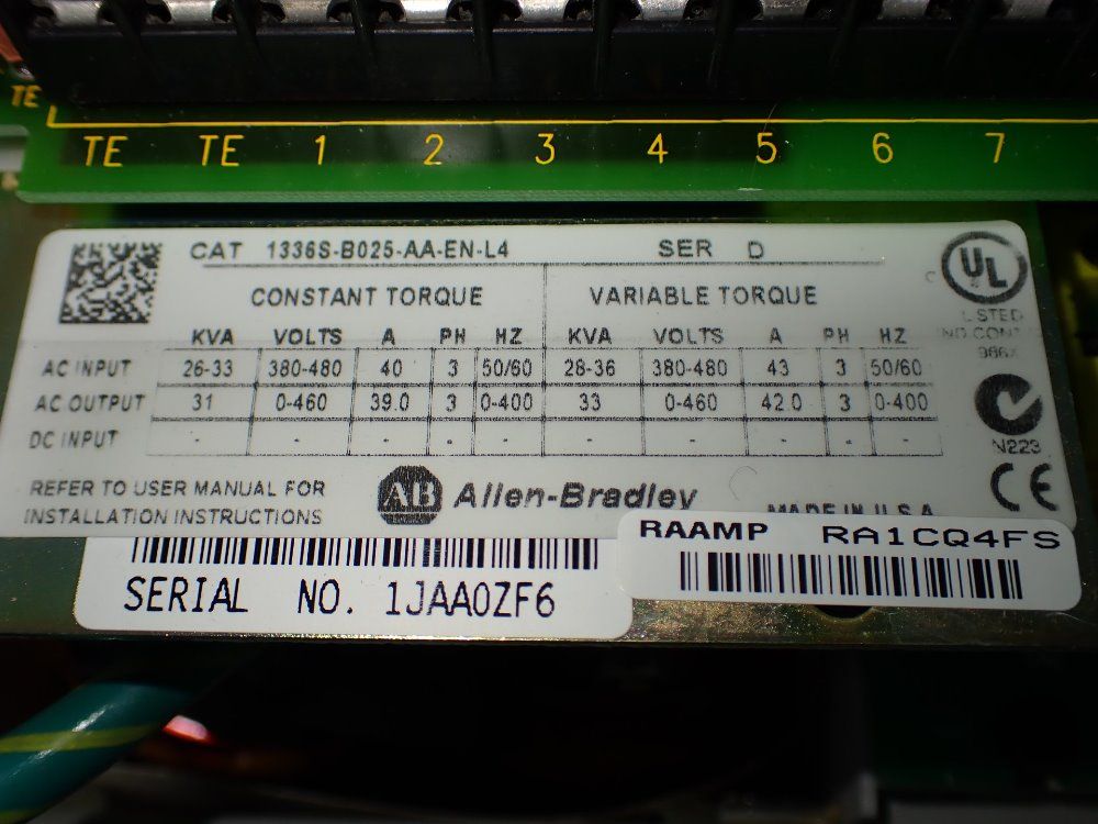 Allenbradley Allenbradley 1336sb025aaenl4 1336 Plus Servo Drive Unit