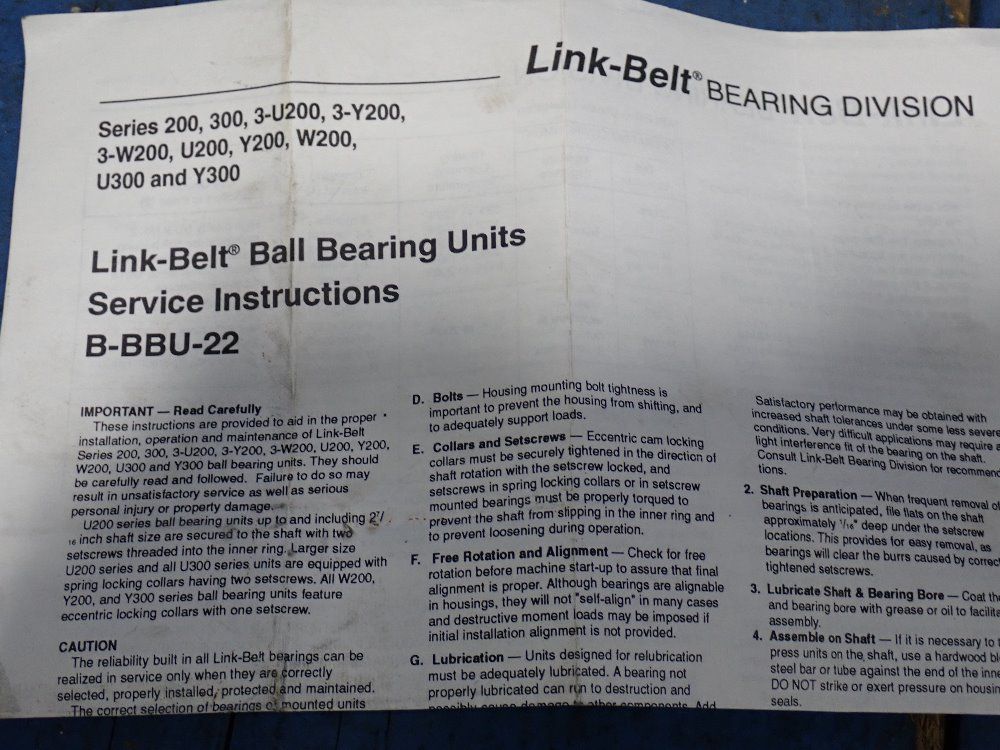 Link-belt 2.1870" Id 2-bolt Bearing