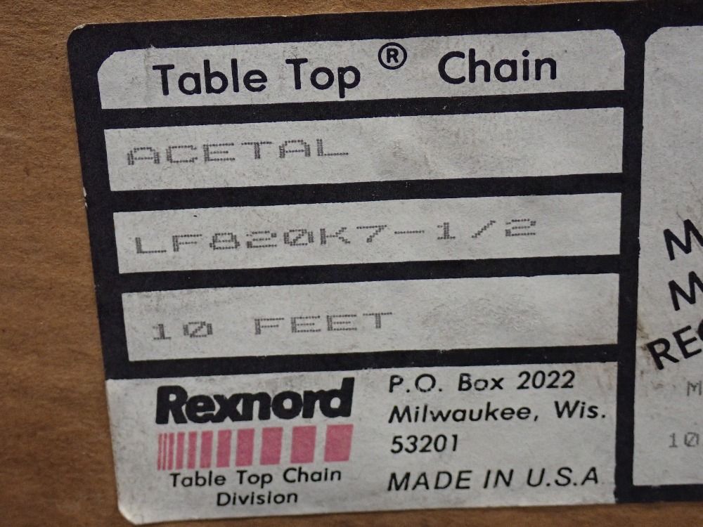 Rexnord Corp Table Top Conveyor Chain