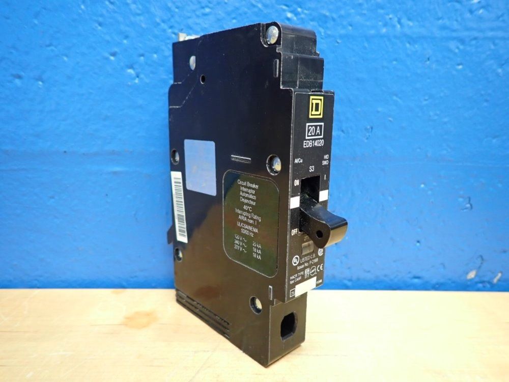 Square D Edb14020 Circuit Breaker, 20a 1p - Edb14020