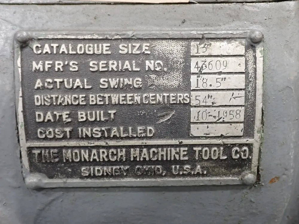 Monarch 18.5"x54" Lathe - 13