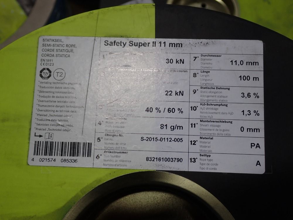 Edelrid 100 M Rope Safety Super Blue