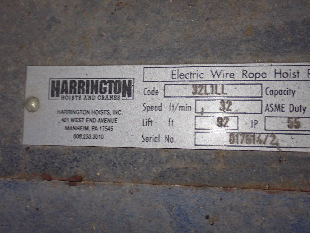 Harrington Electric Cable Hoist