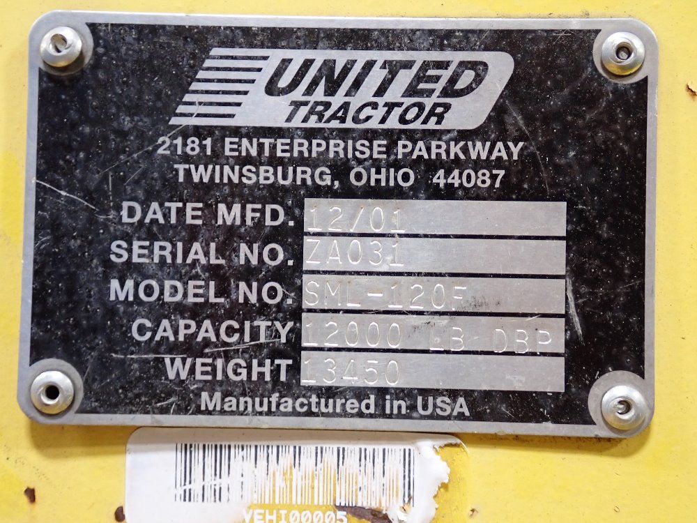 United Tractor 12000 Lbs Pushback Tractor - Sml-120f
