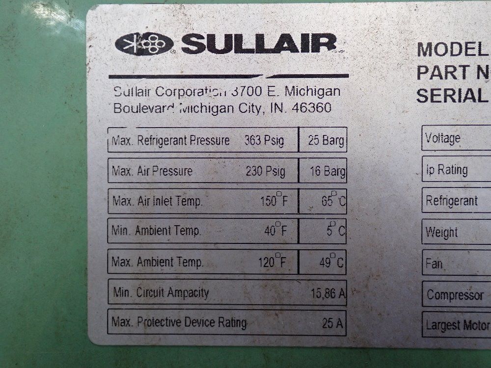 Sullair Air Dryer - Rd-700-460-3-60-s