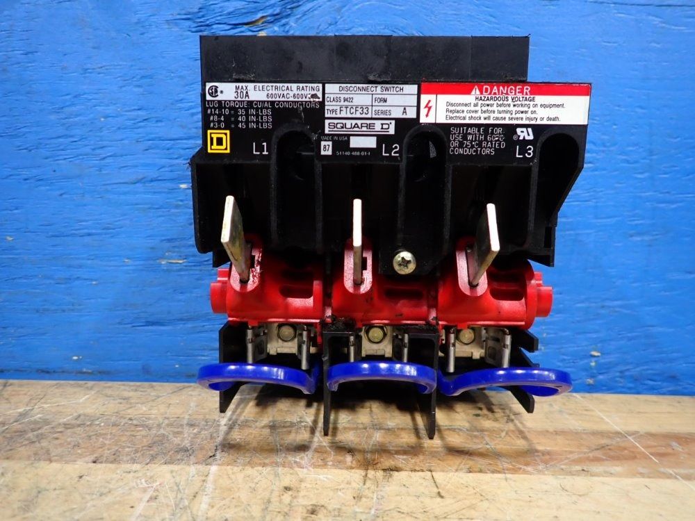 Square D Ftcf33 30a 600vac/dc Fuseblock - Ftcf33