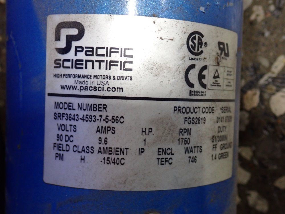 Pacific Scientific 1 Hp Motor - Srf3643-4593-7.5-56c