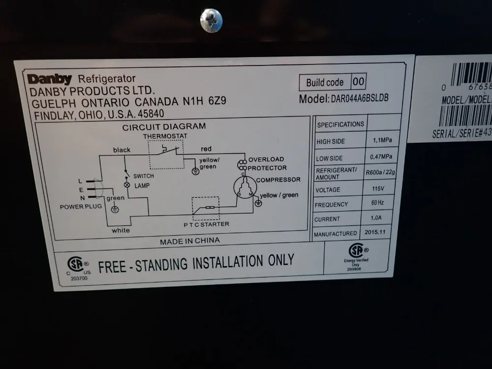 Danby Mini Fridge - Dar044a6bsldb