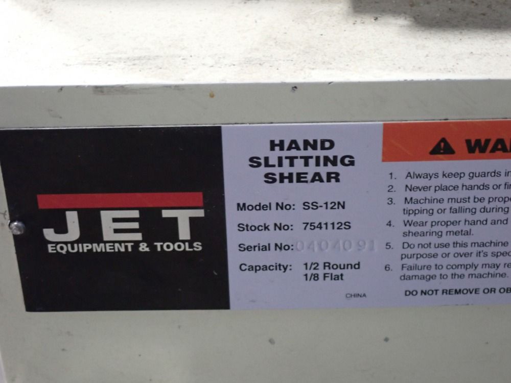 Jet Hand Slitting Shear - Ss-12n