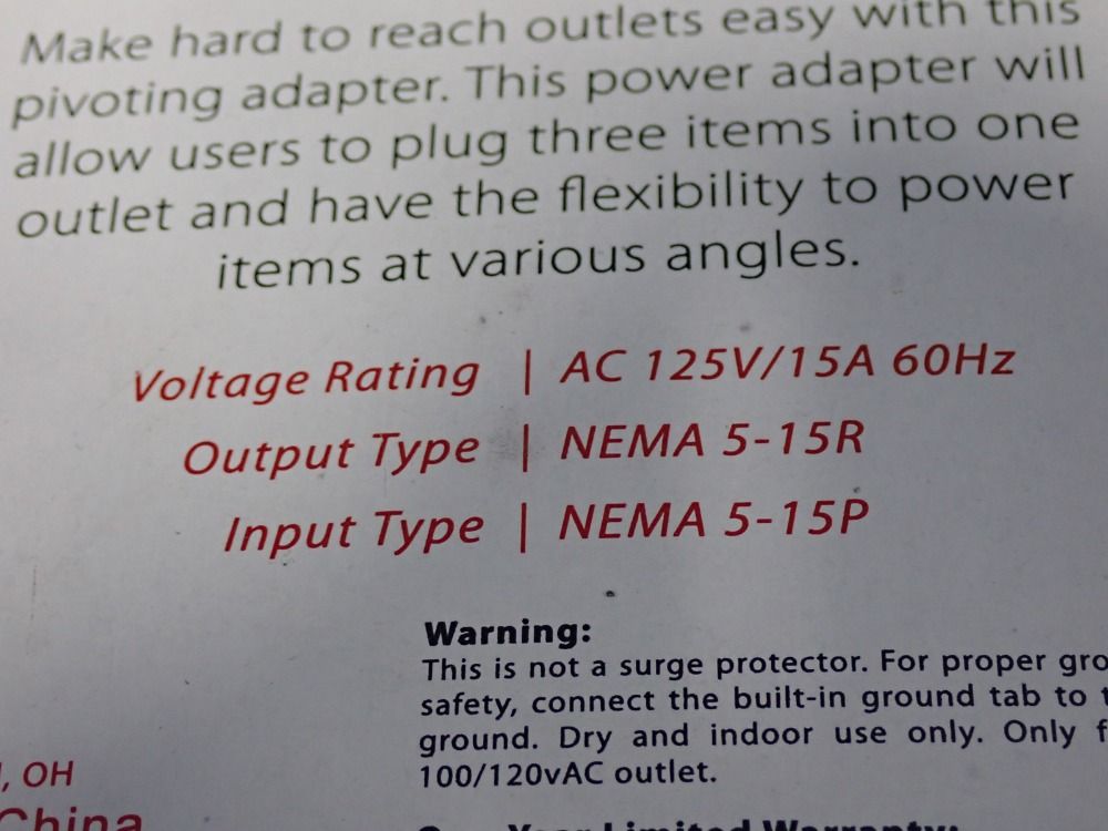 Inland 3-outlet Pivot Power Adapter