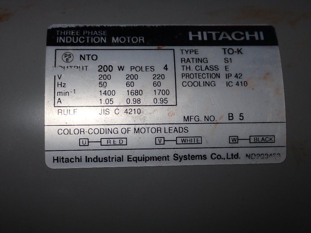 Hitachi Induction Motor - To-k