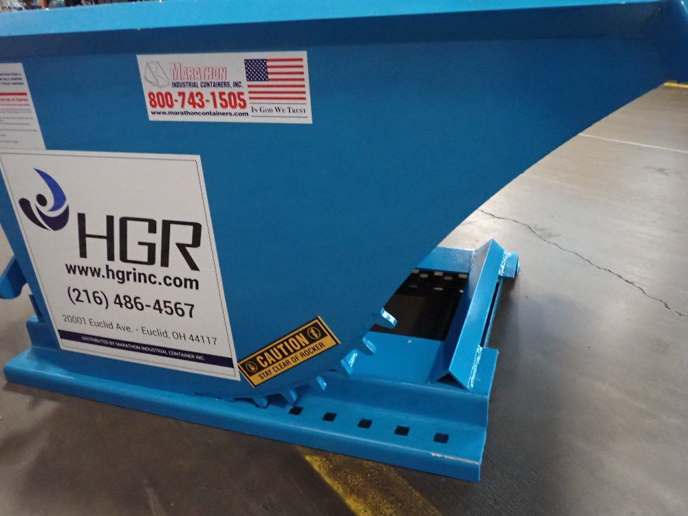 Marathon 0.5 Cu Yd / 2500# 0.5 Cubic Yard (2,500 Lb Capacity) Self-dumping Hopper With Posi-lock - Hd-50