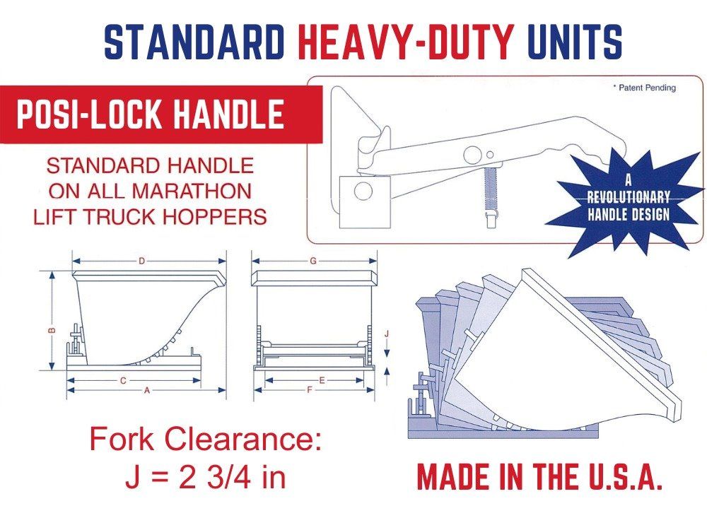 Marathon 1 Cu Yd / 6000# 1 Cubic Yard (6000 Lb Capacity) Self-dumping Hopper With Posi-lock - Hd-100